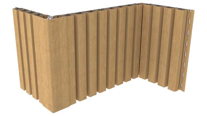 planeo LINEA Slim - Bardage de façade en WPC CoEx, couleur sable, 2900 x 215 mm
