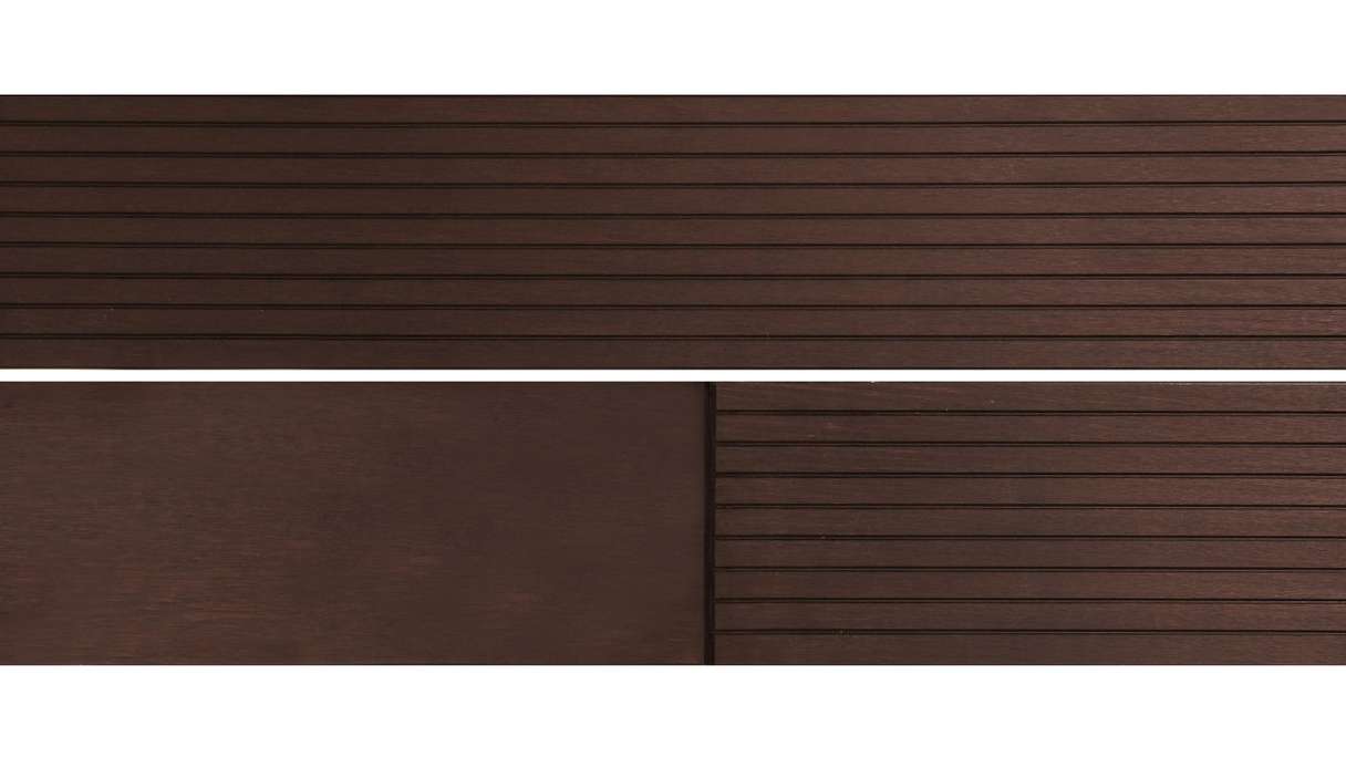 planeo Holzterrasse Massivdiele Bambus Dunkel glatt/fein genutet - 1850 x 137 x 20 mm