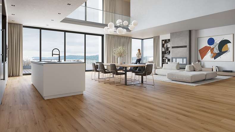 planeo Vinyle à clic rigide - HOMEtec Pro 50 IXPE Pure Canyon Oak | Isolation phonique intégrée (RP-G50-3)