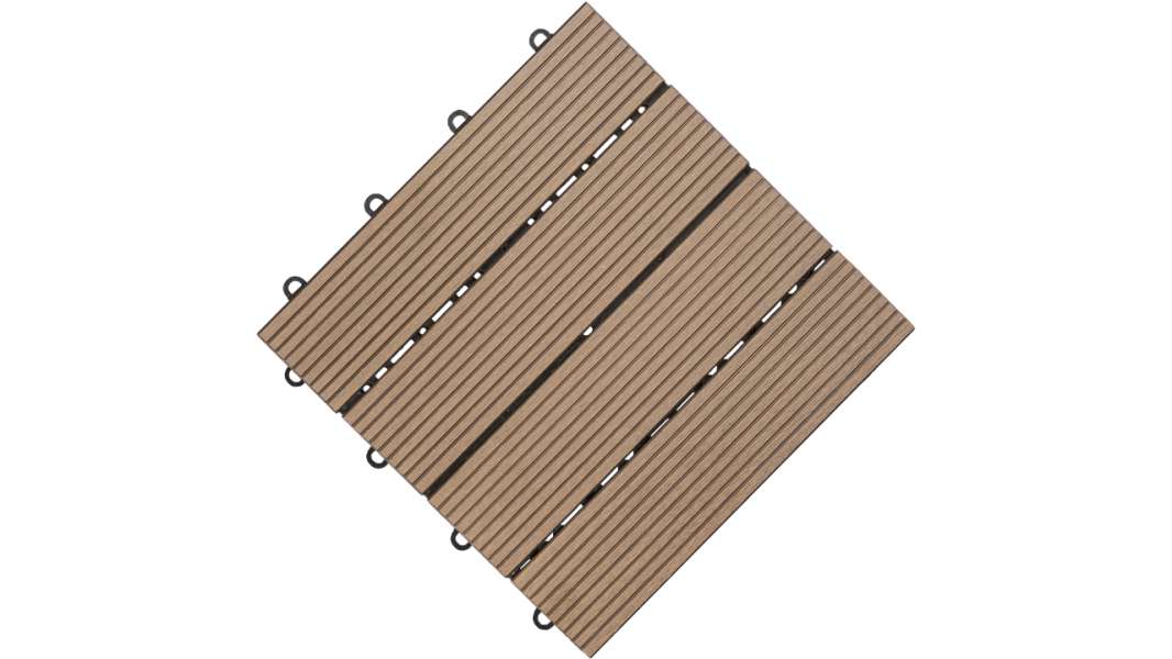 planeo WPC piastrella per patio marrone 30x30 cm - 6 pz.