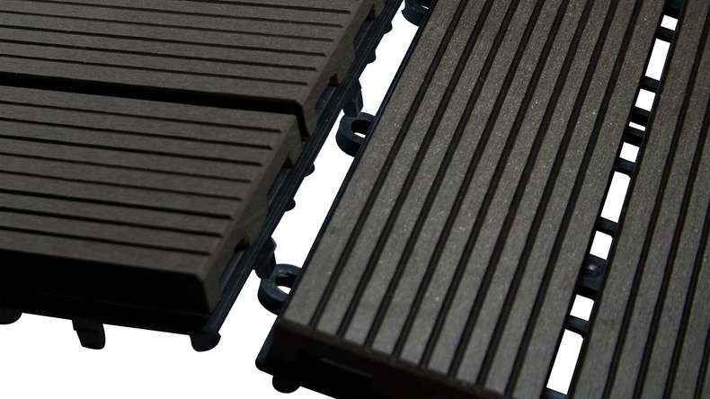 planeo WPC piastrella per patio antracite 30x30 cm - 6 pz.