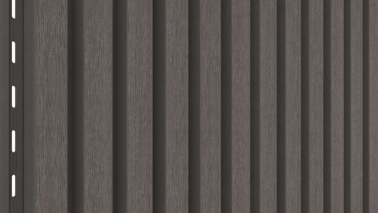 planeo LINEA Slim - Bardage de façade en WPC CoEx, gris foncé, 2900 x 215 mm