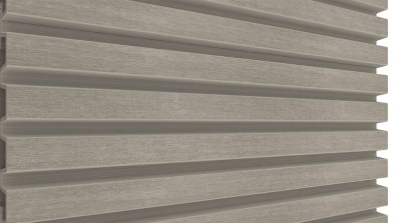 planeo LINEA Slim - Bardage de façade en WPC CoEx, gris clair, 2900 x 215 mm