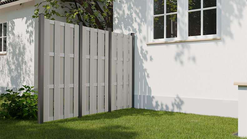 planeo Gardence Premade - BPC-Gartenzaun Hochkant Bi-Color Sand 84,3 x 180cm