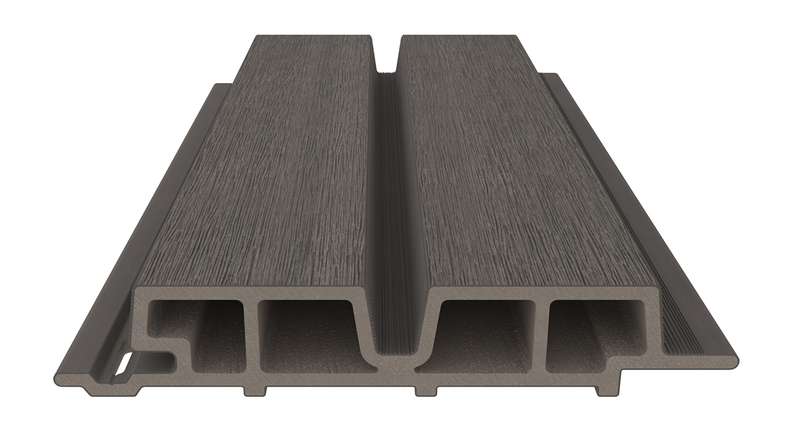 planeo LINEA Wide - Bardage de façade en WPC CoEx, gris foncé, 2900 x 181 mm