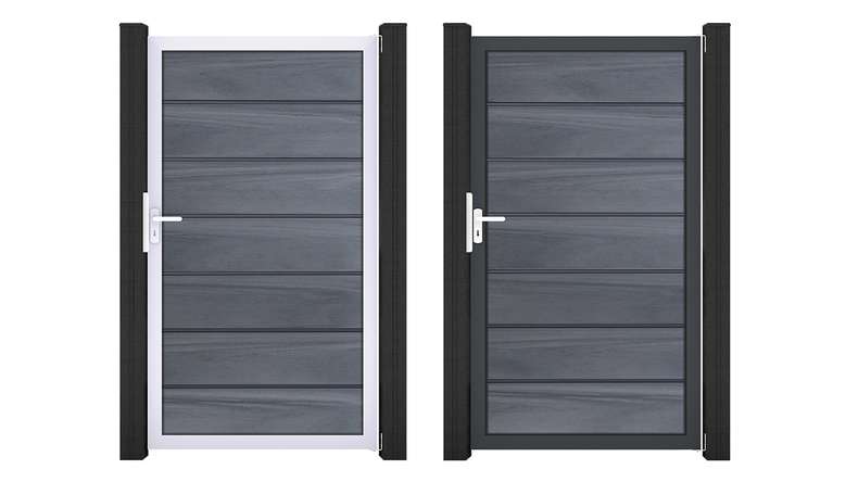 planeo Gardence Deluxe - BPC-Universaltor Steingrau co-ex mit Alurahmen 100 x 180 x 4 cm