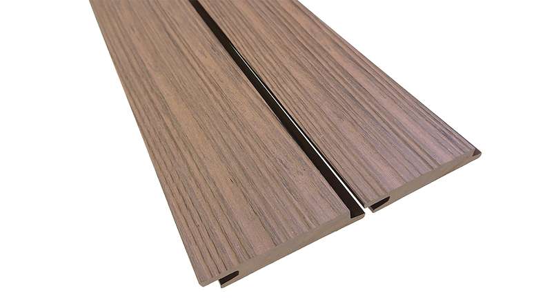 planeo Fassado - WPC Rhombusleiste MASSIV Fassadenverkleidung Braun 4m | 5m | 6m