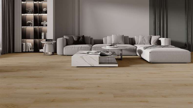 planeo Vinyle à clic rigide - HOMEtec Pro 50 IXPE Warm Sand Oak | Isolation phonique intégrée (RP-E50-5)