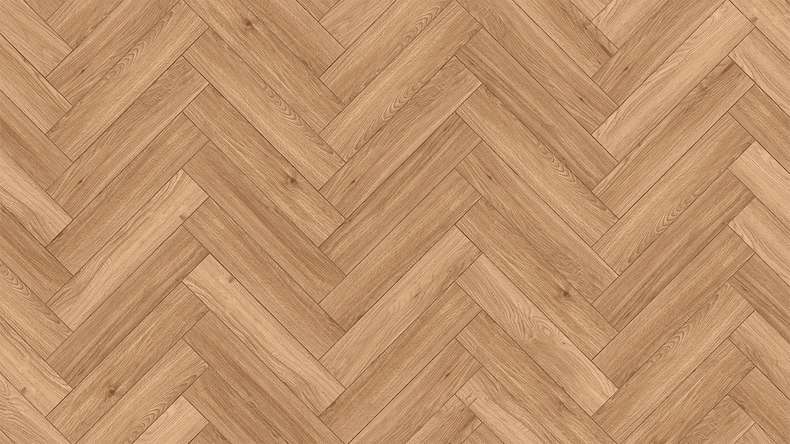 planeo Rigid Klick Vinyl - SolutionX 2in1 Fischgrät Eiche Hellbraun | Trittschalldämmung integr. (ECF-HB-4955)