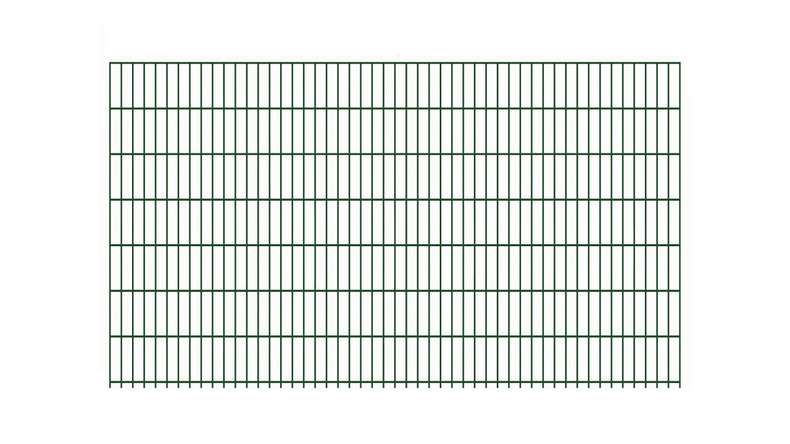 Doppelstabmattenzaun leicht 6/5/6 RAL 6005 Moosgrün - 1430 x 2510 mm