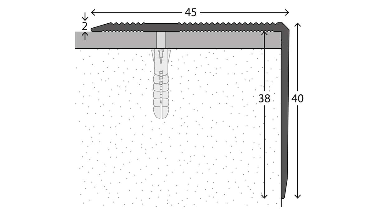 planeo Treppenkantenprofil 492 Silber 250 cm