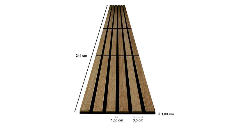 Pannelli acustici Skaben SilentWall Compact - Rovere rustico - 244 x 30,5 cm