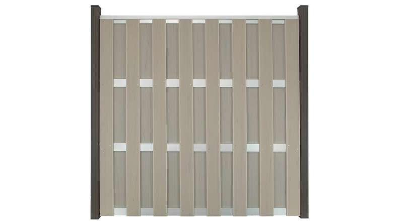 planeo Gardence Premade - BPC-Gartenzaun Quadratisch Bi-Color Sand 180 x 180cm