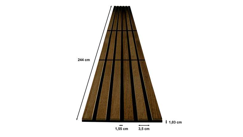 Pannelli acustici Skaben SilentWall Compact - rovere scuro - 244 x 30,5 cm
