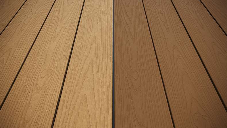 planeo CoEXWood Lame de terrasse WPC massif enrobé - Sable/Caramel 3.6m structuré