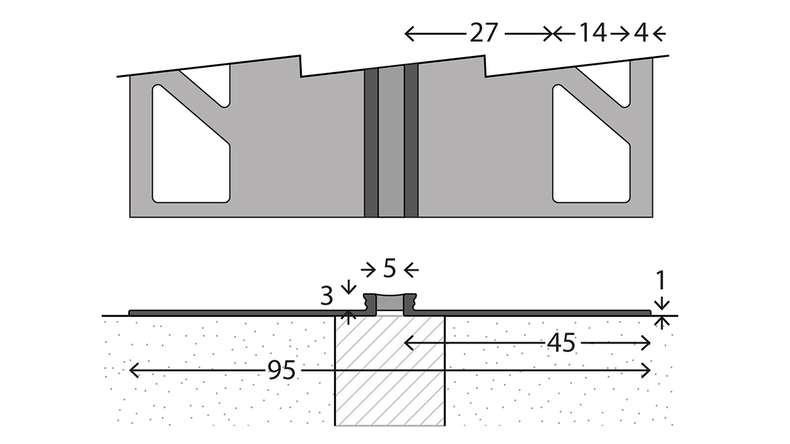 Sistema di giunti di dilatazione planeo 667 - 3000 x 95 x 3 mm