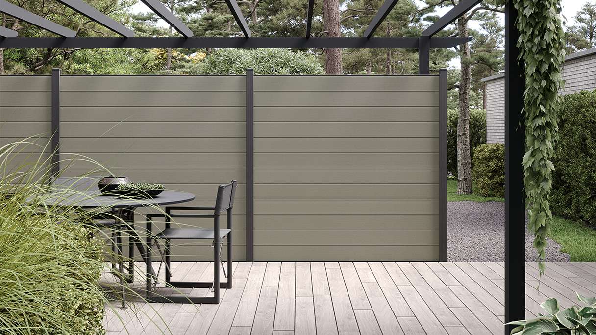 planeo Gardence Strong - BPC-Gartenzaun Quadratisch Grau