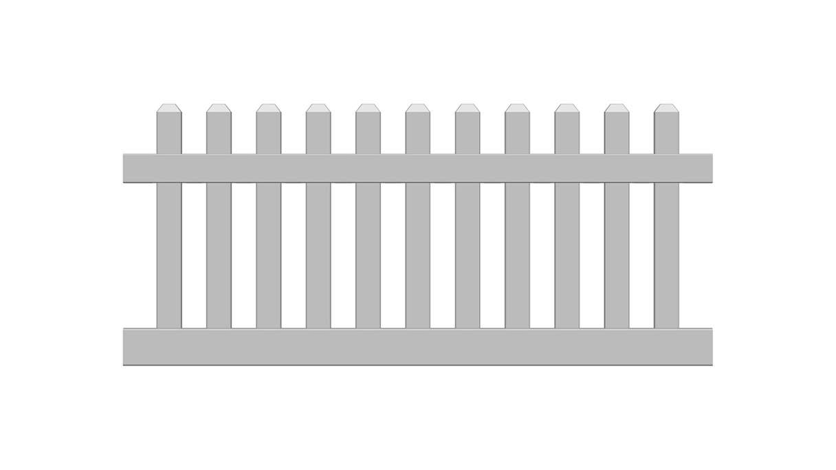 planeo Privara - PVC Steckzaun Vorgartenzaun Weiß - UV-Beständig | 180 x 80 cm