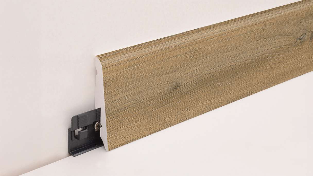 battiscopa planeo SolutionX 2in1 - 2400 x 14 x 58 mm rovere marrone chiaro (SL0008)