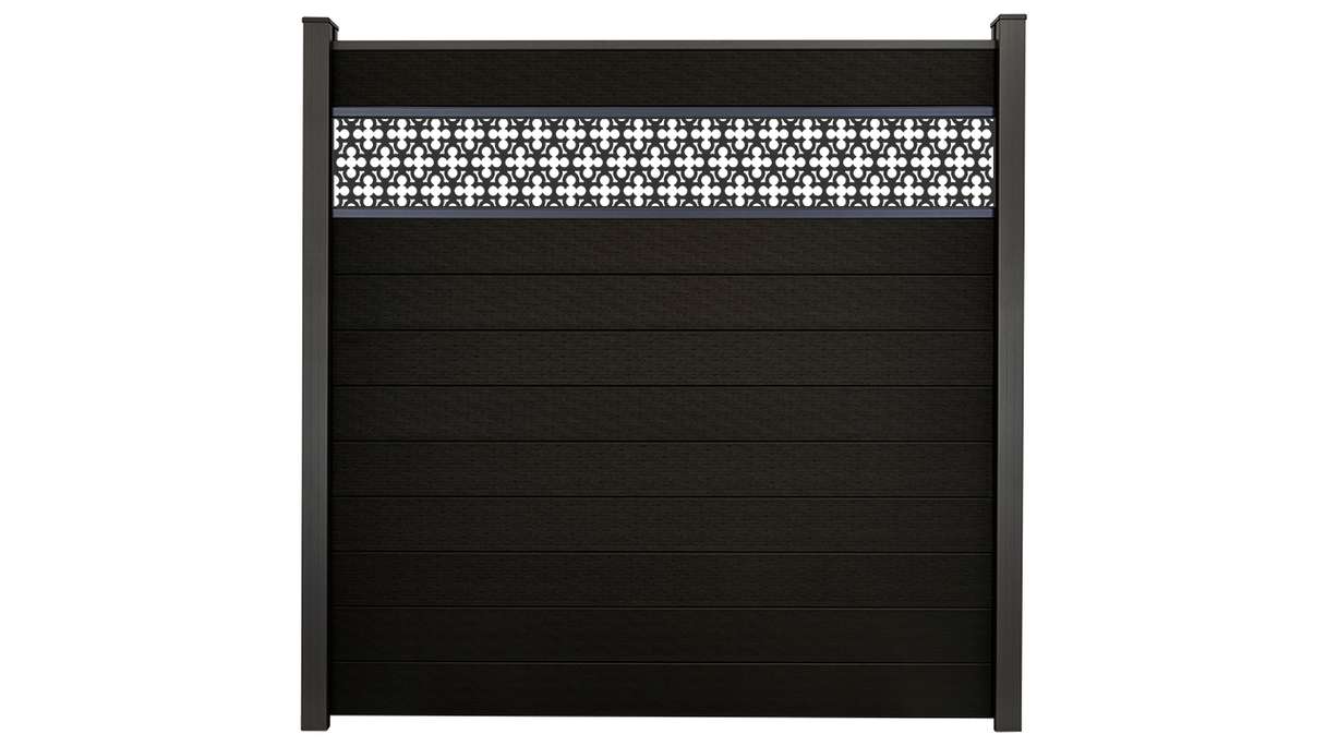 planeo Gardence Strong - recinzione a innesto BPC Oriental Black co-ex 180 x 180 cm