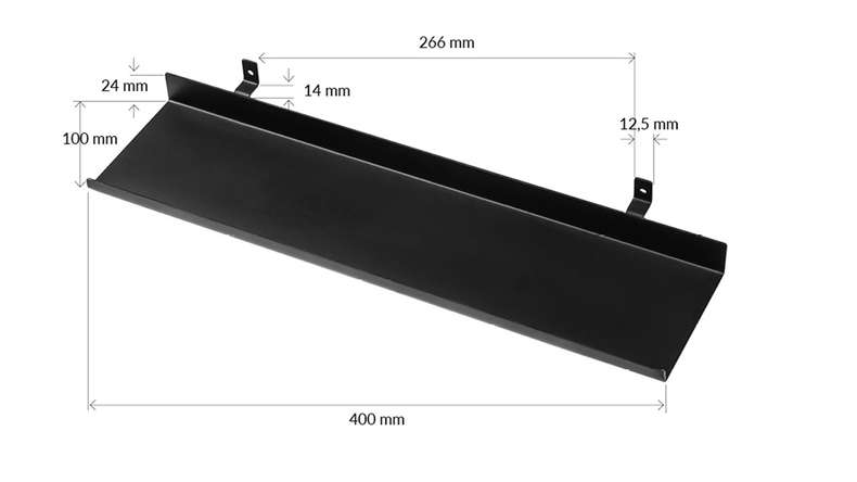 planeo Regal - Schwarz 40 cm inkl. Schrauben
