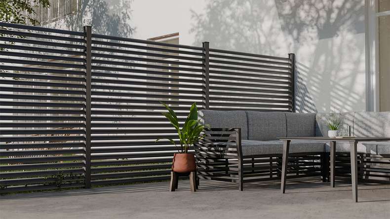 planeo Gardence Metallic Ellipse - Alu-Gartenzaun Quadratisch Anthrazit | DB703