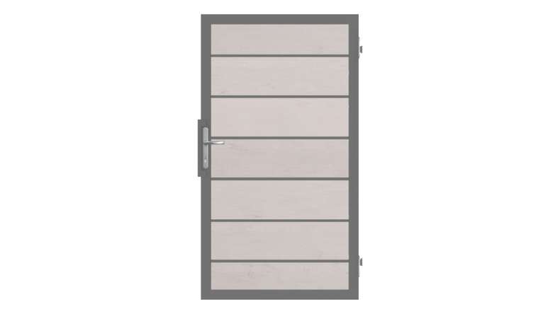 planeo Gardence Deluxe - Porte universelle composite Bi-Color Blanc avec cadre aluminium Anthracite