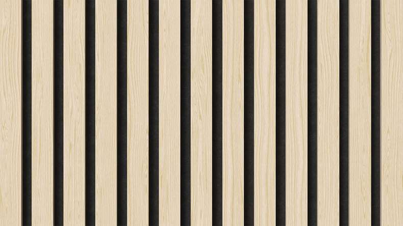 planeo Akustikpaneele - Eiche Weiß 2480 x 600 x 21.5 mm | schwer entflammbar Brandschutz Klasse B