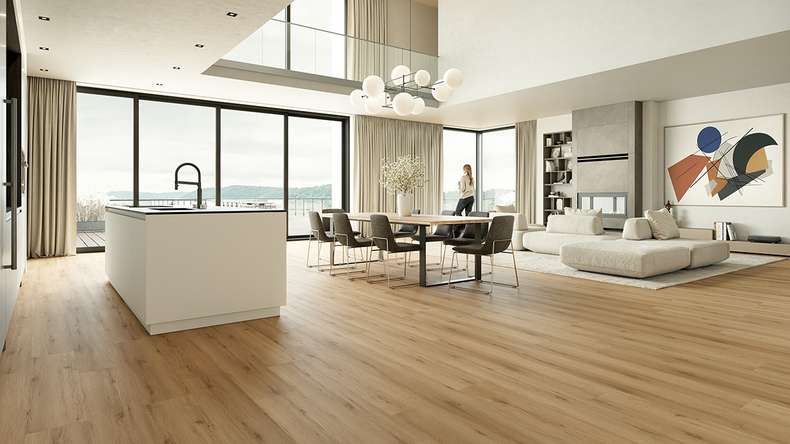 planeo Vinile rigido a incastro - HOMEtec Pro 50 IXPE Pure Canyon Oak | Isolamento acustico integrato (RP-G50-3)
