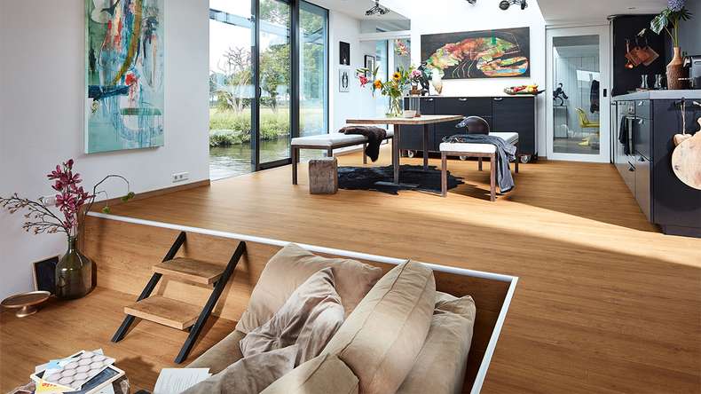Sol design MEISTER MeisterDesign. next DD 500 S - 06999 Golden Oak | Isolation phonique intégrée (400054-1287220-06999)