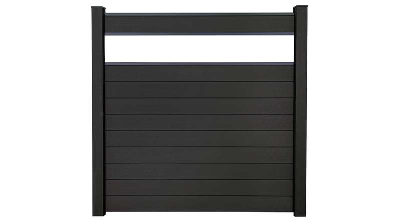 planeo Gardence Strong - BPC-Steckzaun Glas Satiniert Anthrazitgrau 180 x 180 cm
