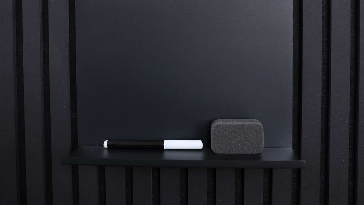 lavagna magnetica planeo con ripiano - nero incl. 2 magneti