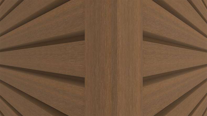 planeo LINEA Wide - Bardage de façade en WPC CoEx « Burma Teak » 2900 x 181 mm
