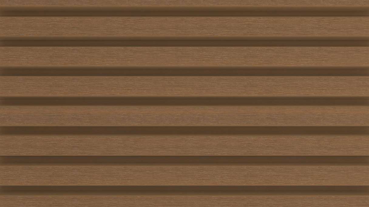 planeo LINEA Slim - Bardage de façade en WPC CoEx « Burma Teak » 2900 x 215 mm