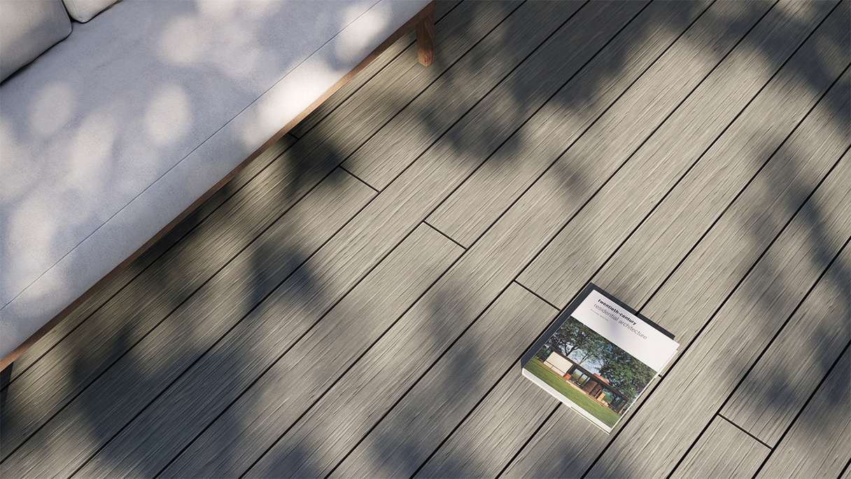 planeo AntikWood WPC set completo di tavole massicce - Grigio pietra anticato