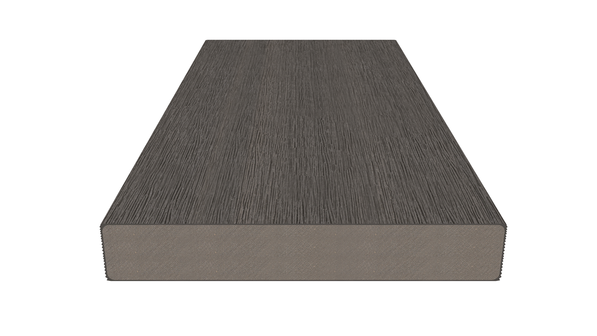 planeo UNIDeck - Lame de terrasse en WPC CoEx, gris foncé, 3 m - texturée/brossée lisse