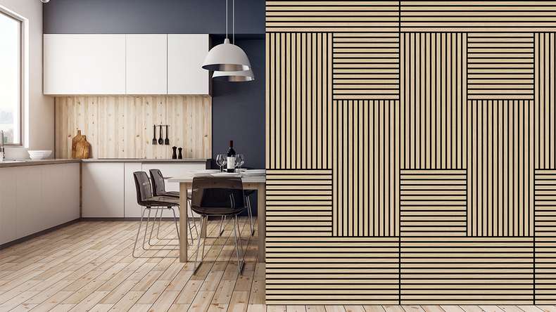 planeo Panneau acoustique - MixWall Timber Solid Flare Oak 52 x 104 cm | Placage en bois véritable (PLMW-00411A)