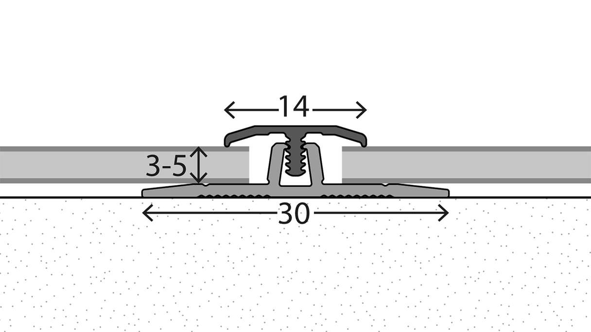 planeo Wandprofilsystem T-Zwischenprofil - 260 cm