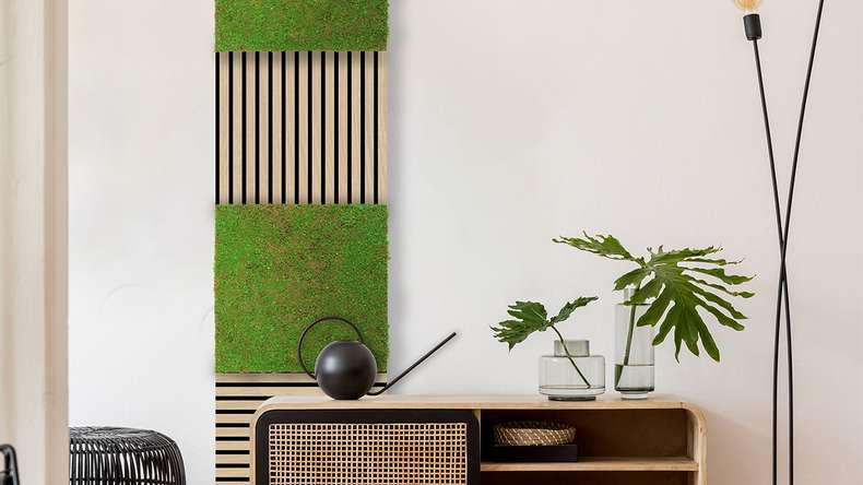 planeo Panneau acoustique - MixWall Living Leaf Light Green Coconut 52 x 52 cm | Plante naturelle (PLMW-60111)