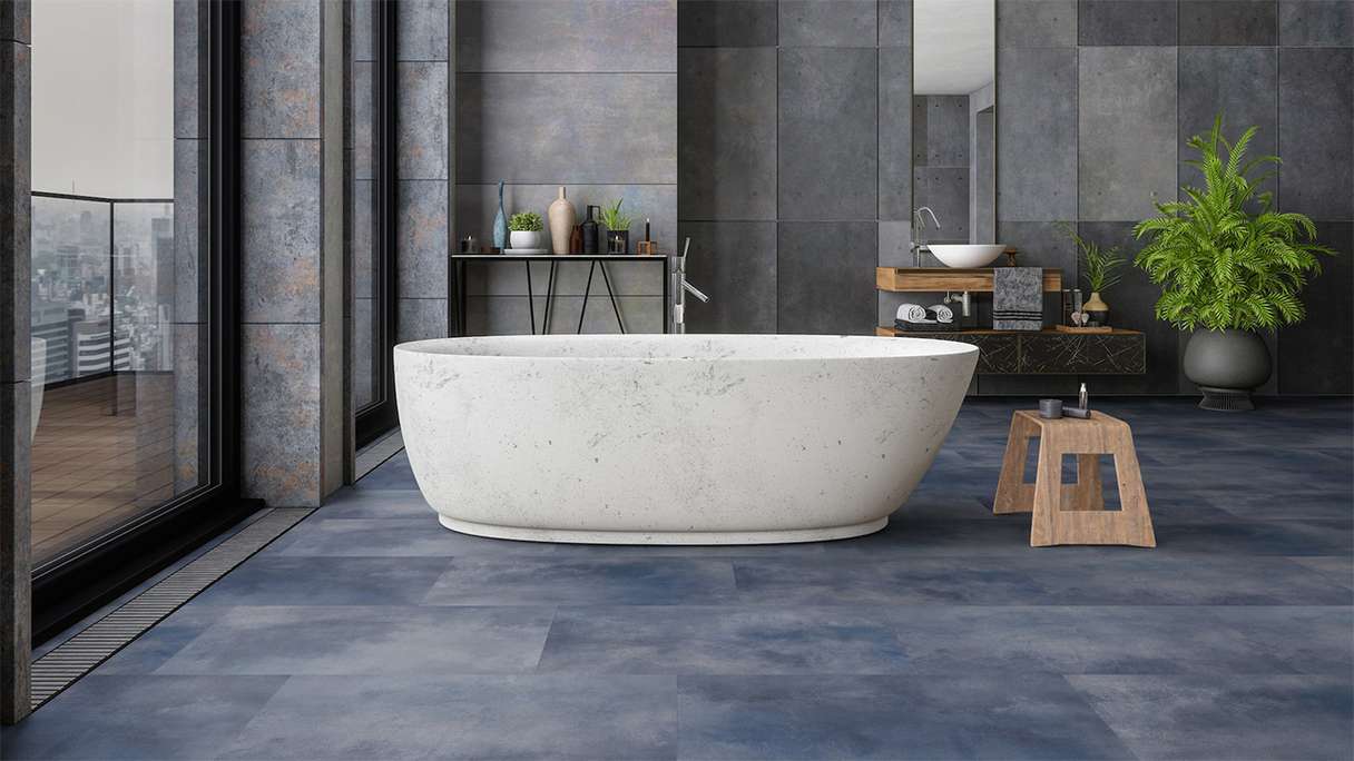 Gerflor Sol PVC clipsable - Virtuo 30 Rigid Acoustic Acuarela Ink | isolation phonique intégrée (39101475)