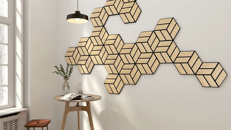 Pannelli acustici Skaben SilentWall - HexaUno New Light - 30 x 26 cm