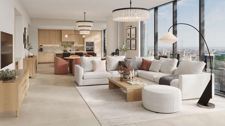 planeo Rigid Klick Vinyl - Luna Beige XXL Fliese 1220x610mm | Trittschalldämmung integr. (DF-KF-994-030)