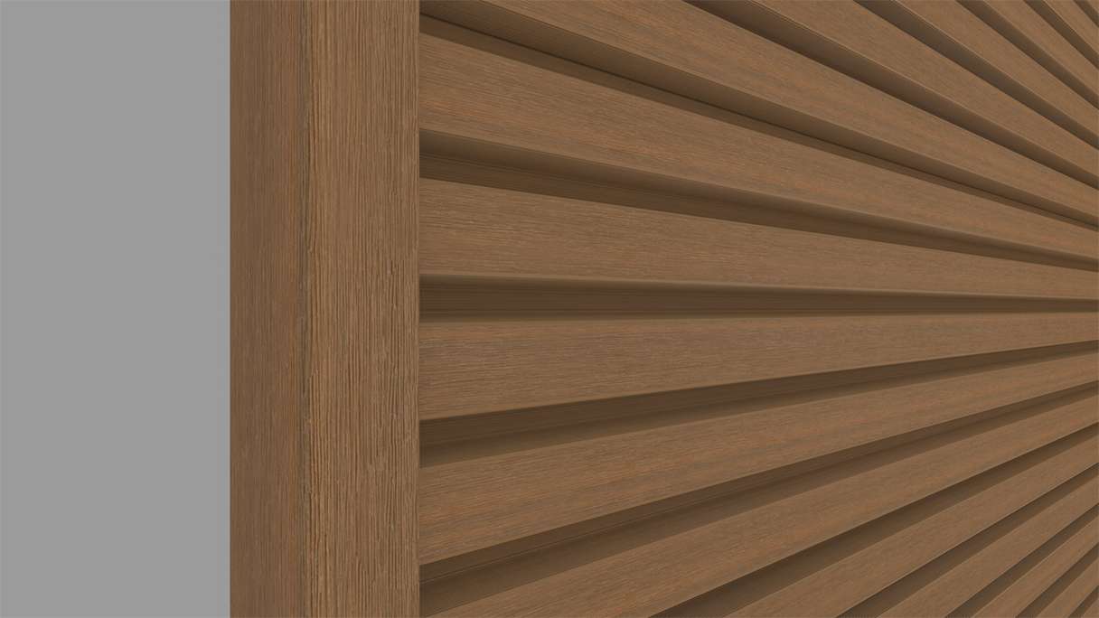 planeo LINEA Slim - Bardage de façade en WPC CoEx « Burma Teak » 2900 x 215 mm