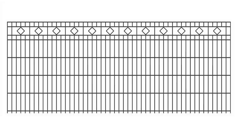 recinzione decorativa planeo a doppio binario quadrato 6/6/6 RAL 7016 antracite