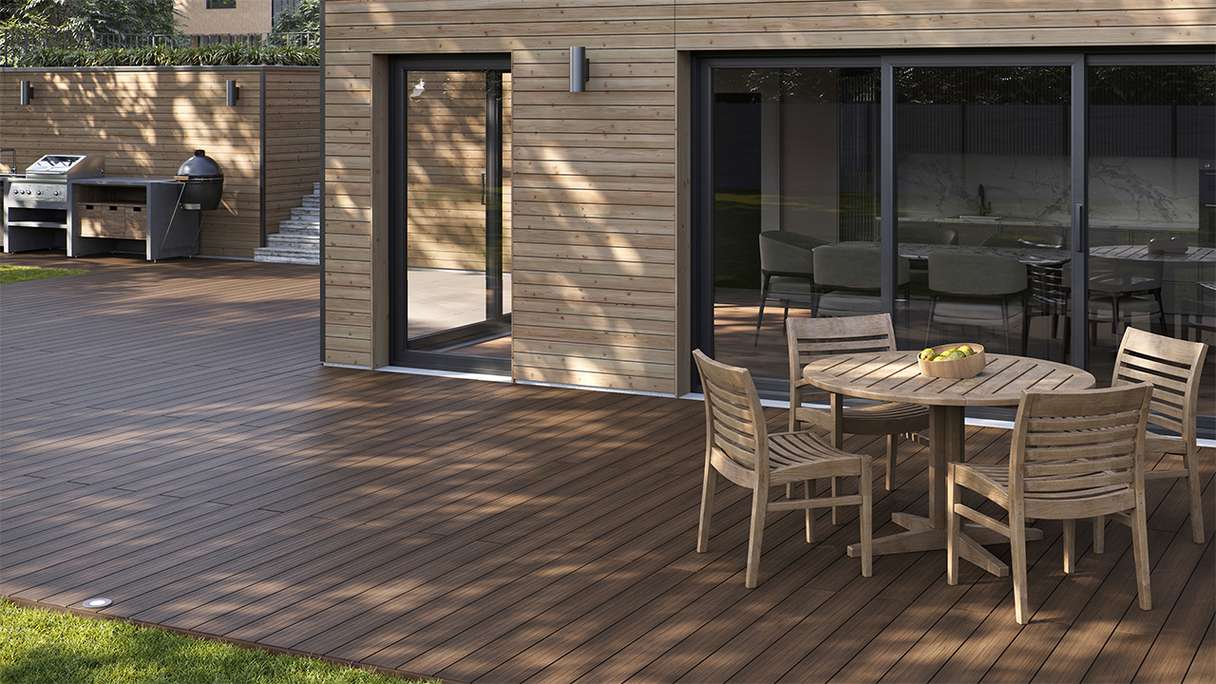 planeo AntikWood WPC Terrassendiele Massiv - Braun 4.8m antik gealtert