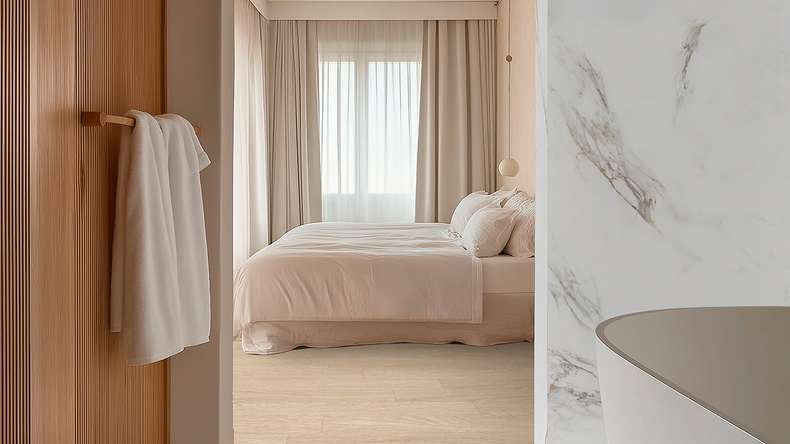 Gerflor Vinyle à clic Rigid - Création 55 Clic Acoustic Tamo Cream | Isolation phonique intégrée (61241598)