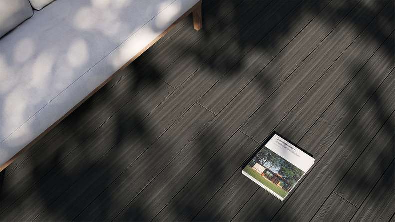 planeo AntikWood WPC Terrassendiele Massiv - Anthrazitgrau 3.6m antik gealtert