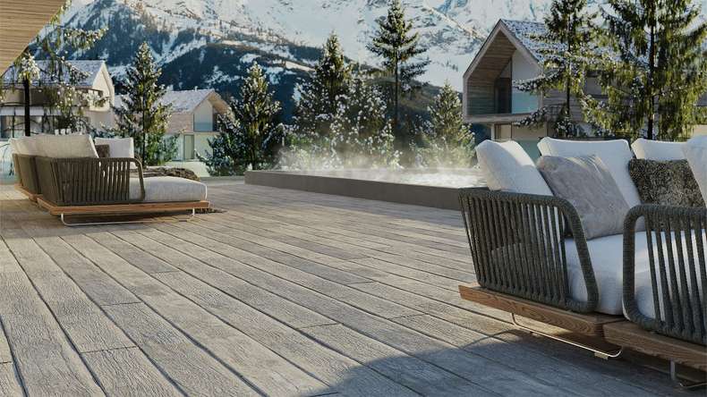 planeo Antica PureBoard Plancher de terrasse massif - White Oak 3.6m structuré
