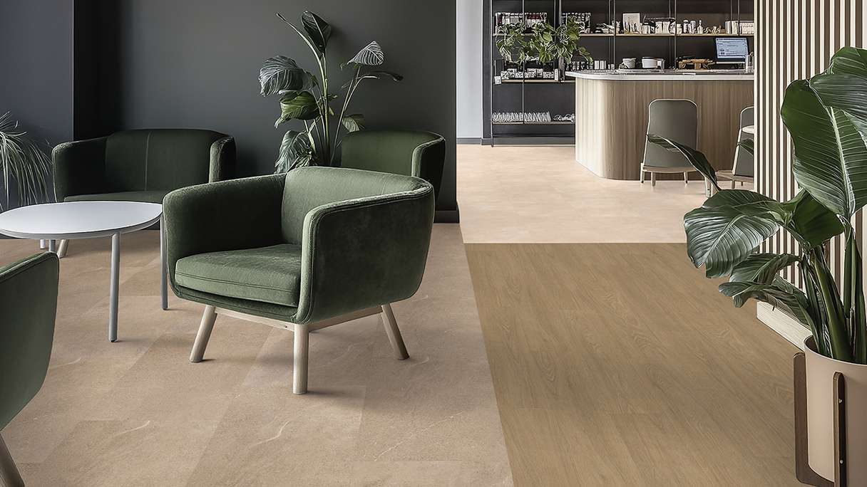 Gerflor Vinyle à clic Rigid - Création 55 Clic Curton Stone Taupe | Aspect authentique (60891604)
