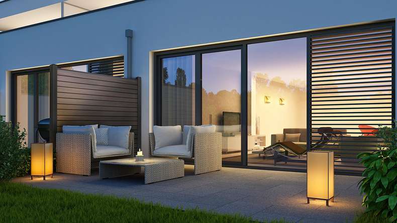 planeo Gardence Trendy - Clôture composite à emboîter en rhombe - bicolore co-extrudé 180 x 180 cm